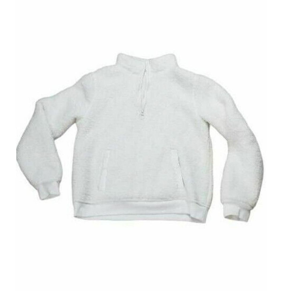 Ideology Girls Sweatshirt White 1/4 Zip Long Sleeve Mock‎ Neck Pockets XL NWOT